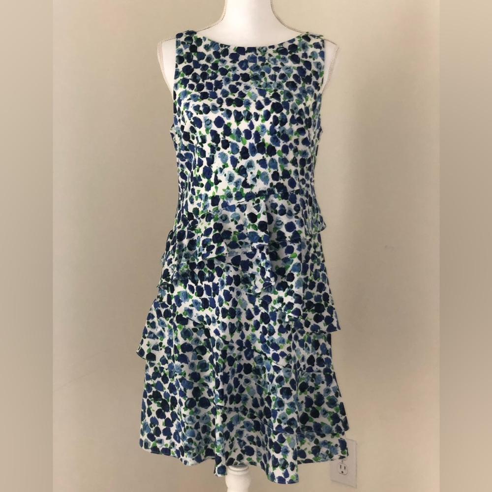 Lauren Ralph Lauren Womens Dress Size 10 Spring Floral Blue Navy White
